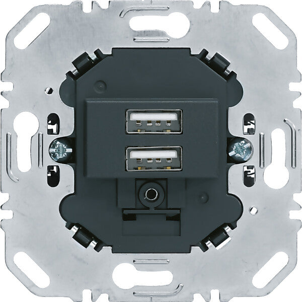 Hager/Berk USB Ladesteckdose 230V 2fach 3A anthrazit 260205